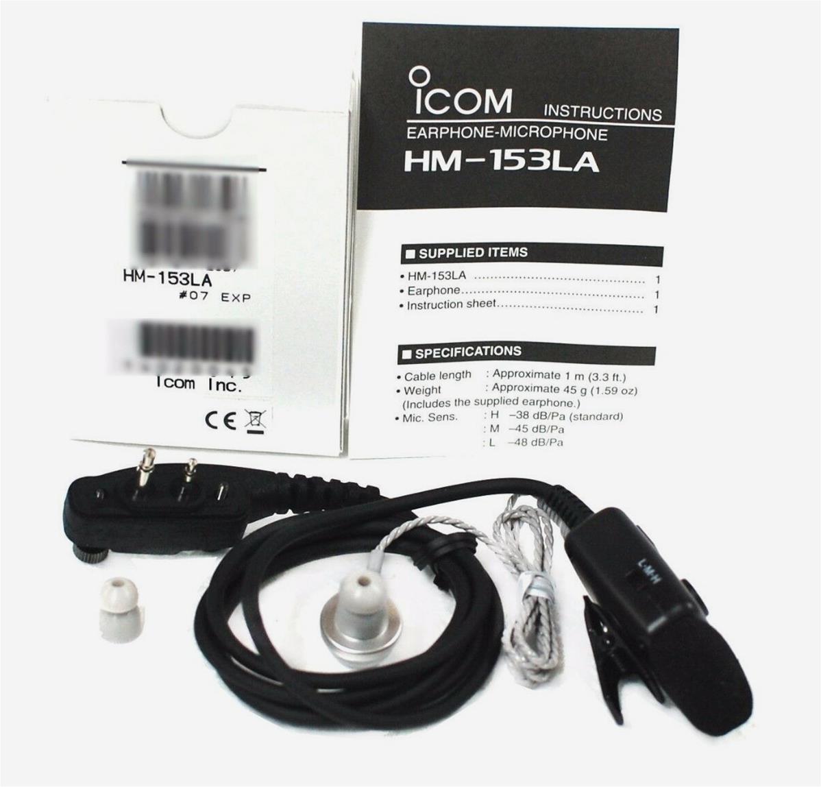 Icom Hm La Icom Handheld Earphone Microphones Dx Engineering