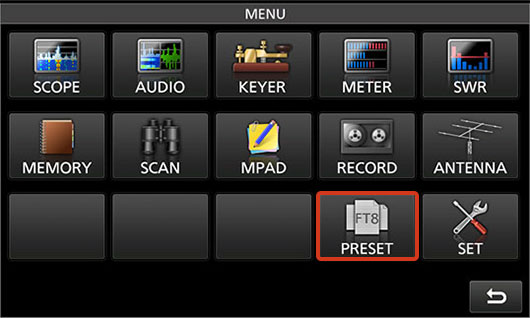 IC-7760 FT-8 Menu