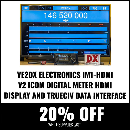 20% Off VE2DX electronics IM1-HDMI V2 ICOM Digital Meter HDMI Display and TrueCIV Data Interface