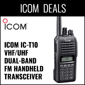Icom Deals featuring Icom IC-T10 VHF/UHF Dual Band FM Handheld Transceiver