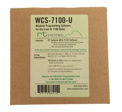 RT Systems WCS-7100 Programming Software For Icom IC-7100 Radio – USB, For Windows XP/Vista/7 (32 & 64-bit)