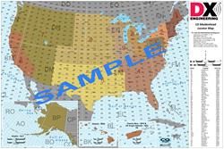 DX and Grid Square Maps USGMP-13X19