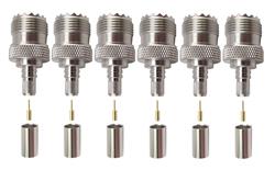 DX Engineering Cable Mount Crimp/Solder SO-239 Coaxial Connectors DXE-SO239CS8X-6