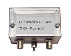 Hi-Z Antennas HIZ-PREAMP-75-V2 75 Ohm V2 RF Preamplifier PREAMP-75-V2