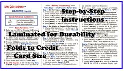 Nifty Accessories Quick Reference Cards QR-UV5X3