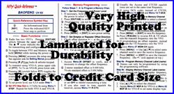 Nifty Accessories Quick Reference Cards QR-UV82