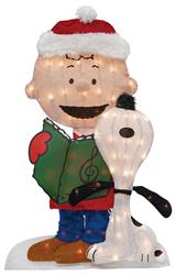 Peanuts Charlie Brown and Snoopy Singing Carols Tinsel-Light Display 46344