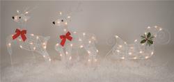 2D Deer with Sled Tinsel-Light Display SUM-20556