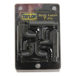 Taylor Cable 39180 Split Loom T-Kit Accepts 1/2" Convoluted Tubing Chrome