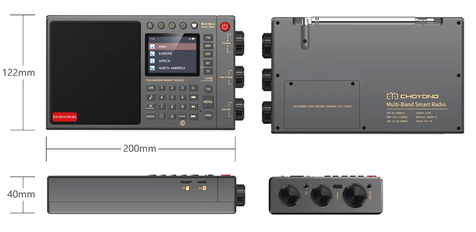 【週末お値下げ・美品】CHOYONG LC90 インターネットラジオグローバル版 Choyong Radio LC90 Choyong LC90 Multi-Band Smart Internet