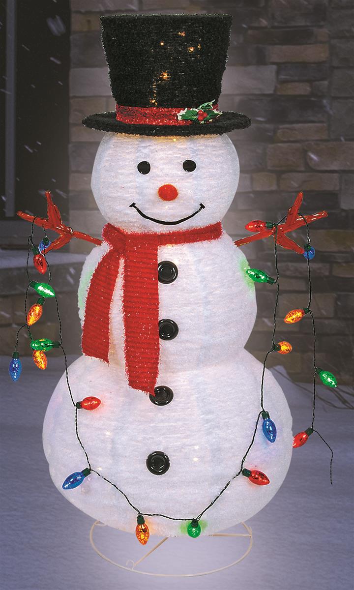 Summit Gifts 14-31005U Collapsible Snowman Tinsel-Light Display | DX  Engineering