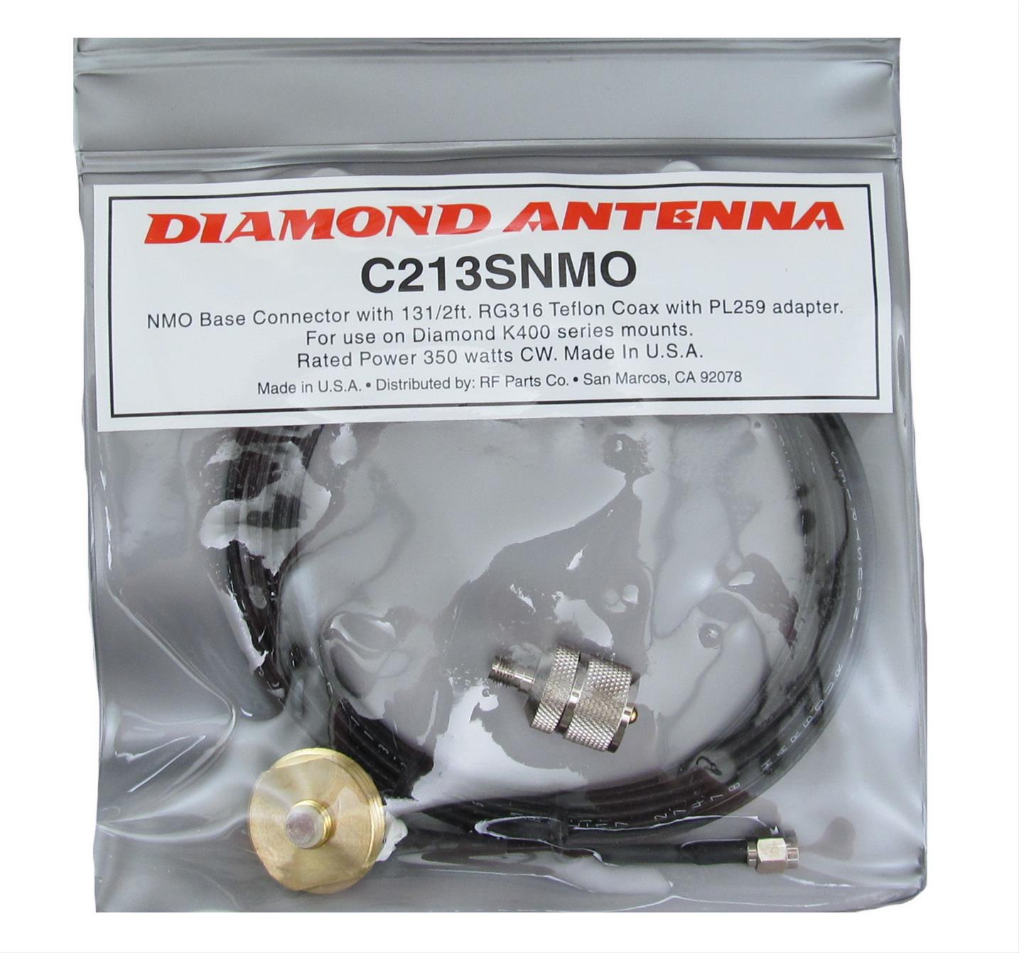 Diamond Antenna C213SNMO Diamond Antenna Hole Mount Cable