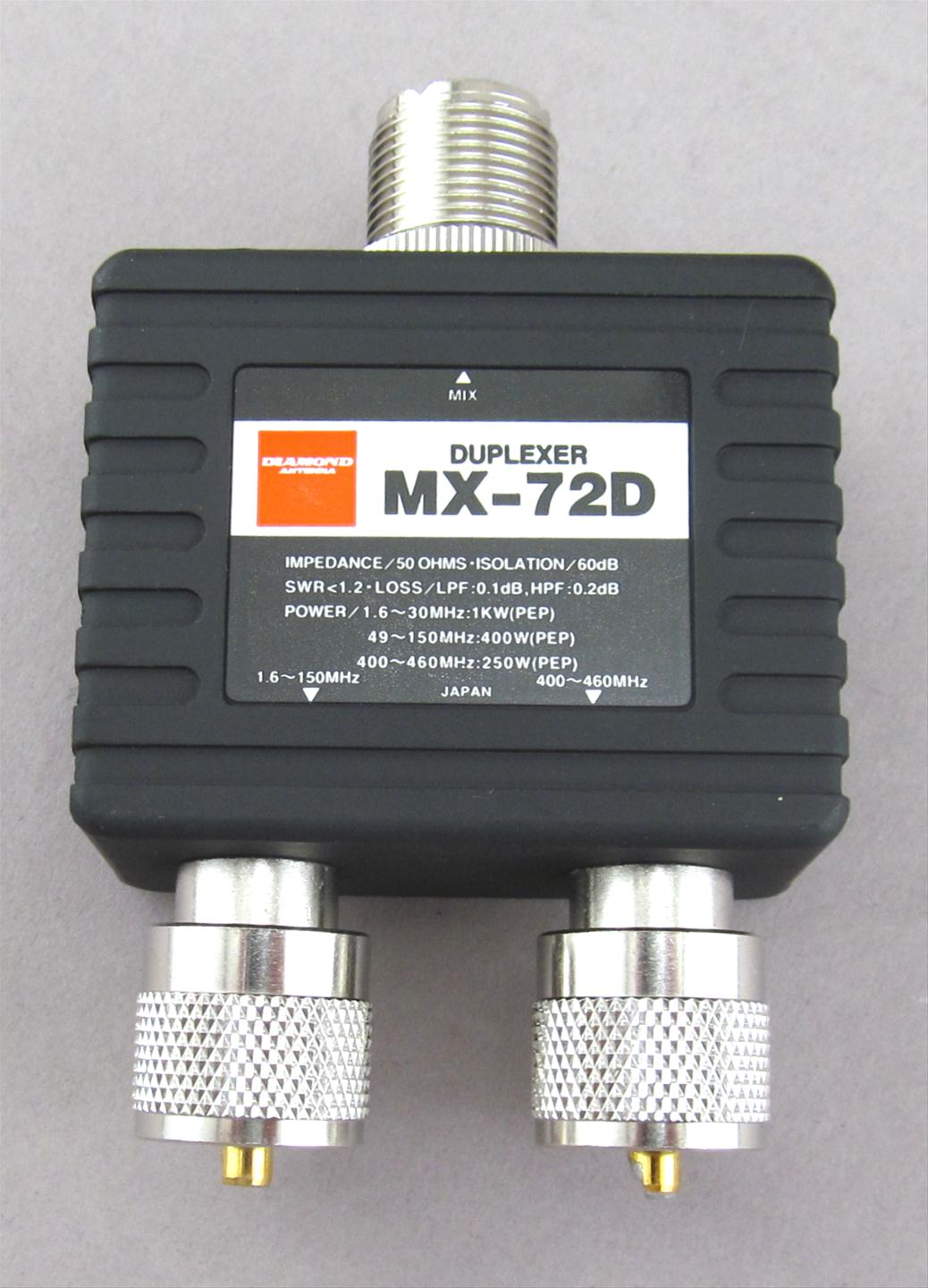 connettori PL/N VHF-UHF DIAMOND MX-72DN duplexer HF 