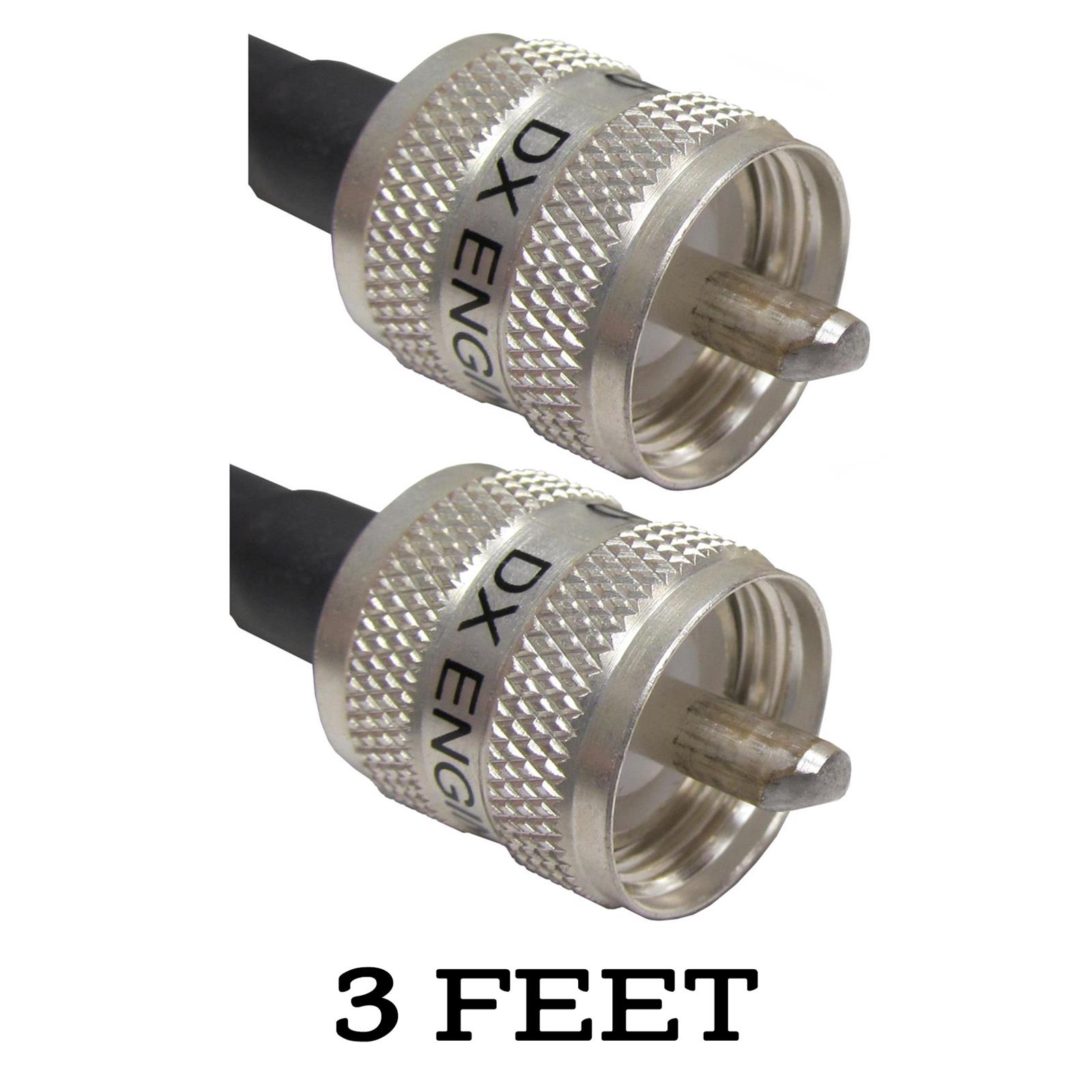 NEW 50 ft RG8X coaxial antenna 50 ohm cable UHF male PL259 plugs *Ships from USA 