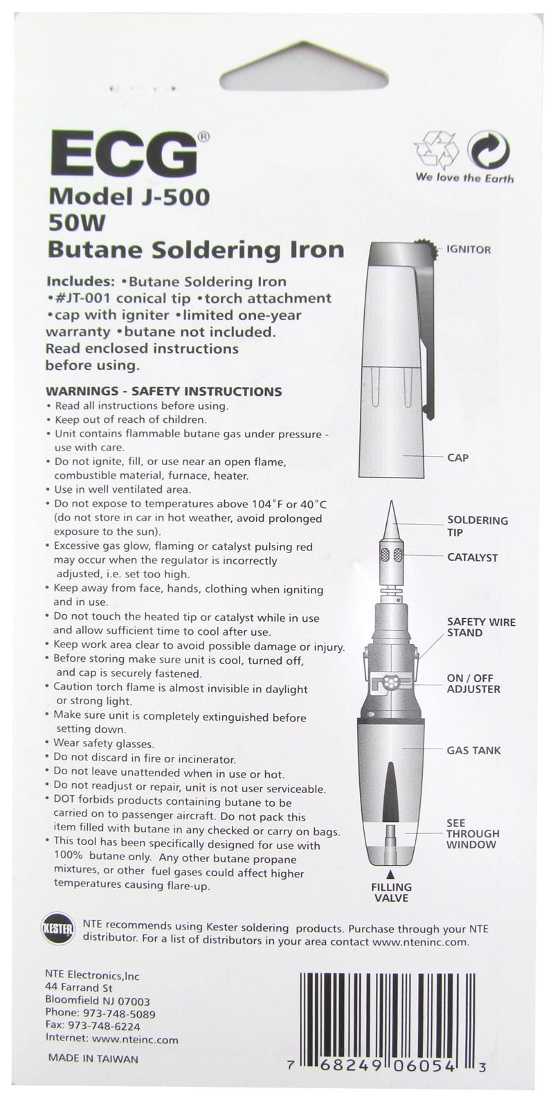 ECG Products J500 ECG Butane Soldering Irons, Kits, and Torches DX