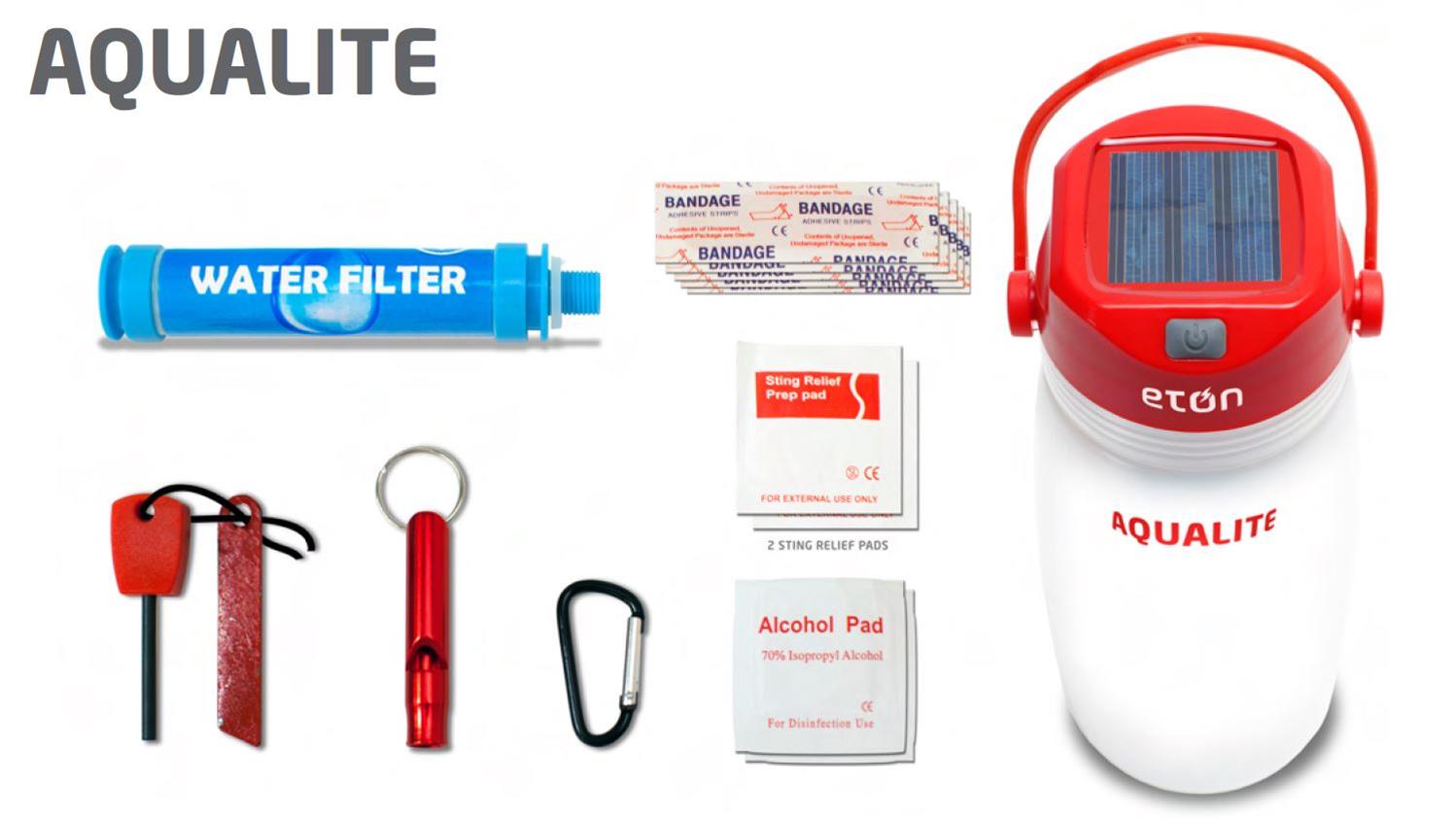 Eton Aqualite Solar Powered Lantern & Basic Emergency Kit