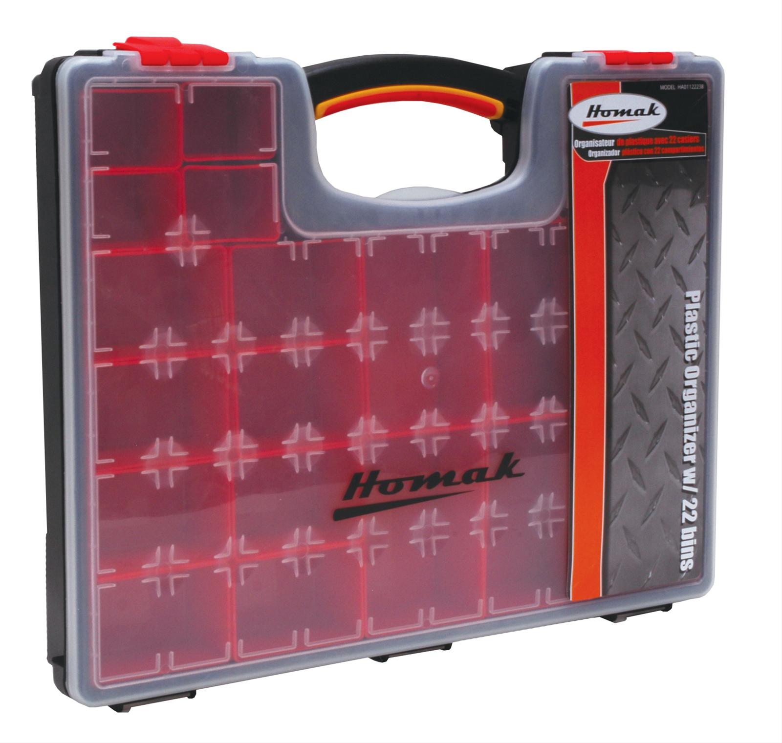 Homak Toolboxes HA01122238 Homak Portable Organizers with Removable Bins