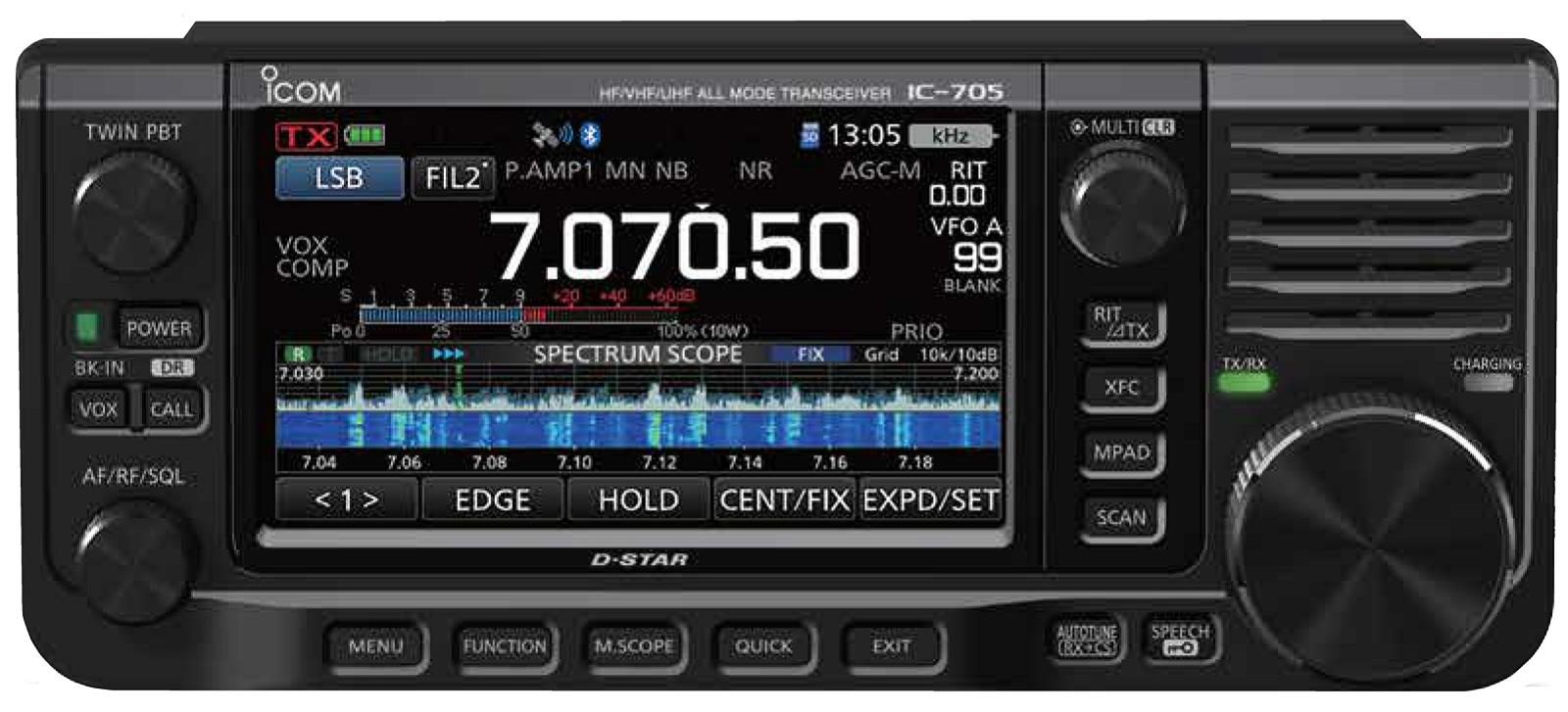 ICOM IC-705 ICOM IC-705 HF/50/144/430 MHz All Mode Portable Transceiver |  DX Engineering