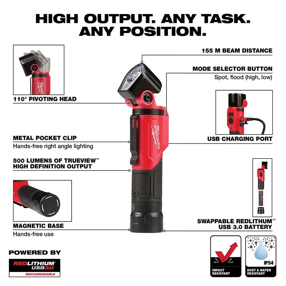 Milwaukee Tool 2113-21 Milwaukee USB Rechargeable Pivoting