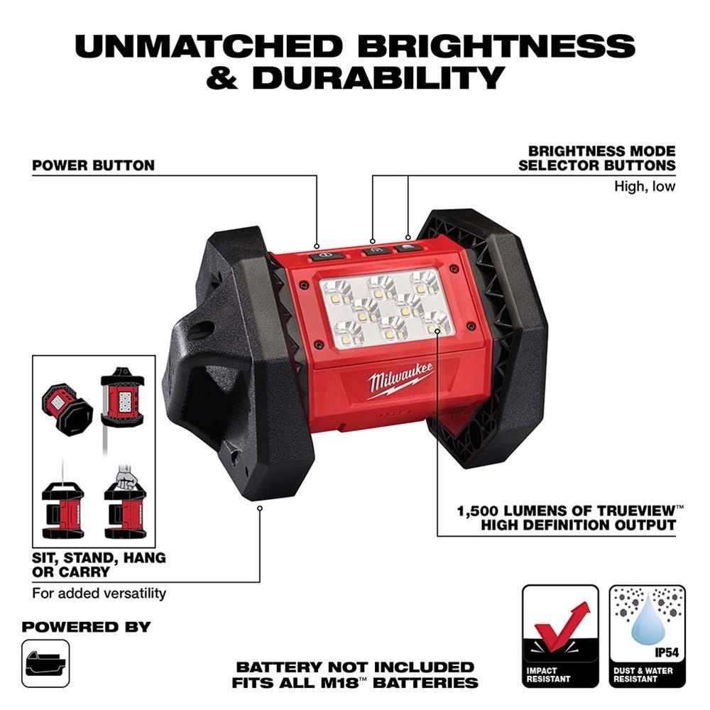 Milwaukee Tool 2361-20 Milwaukee M18 ROVER LED Flood Lights | DX