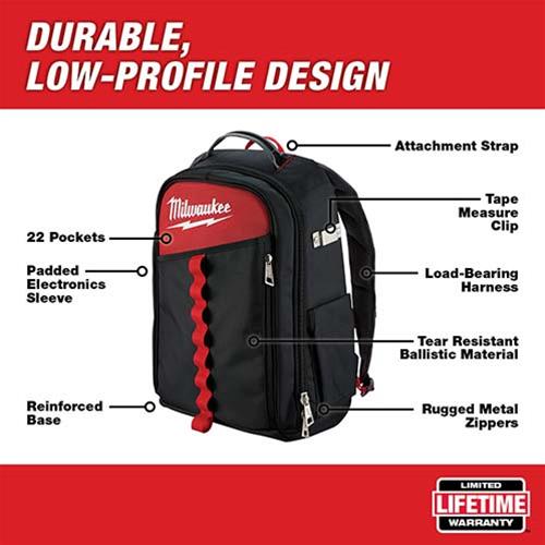 Milwaukee Tool 48-22-8202 Milwaukee Low-Profile Backpacks | DX