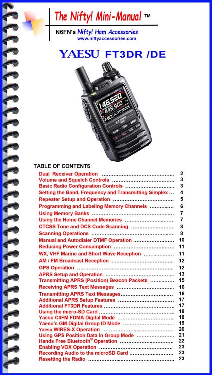 Nifty Accessories MMFT3DR Nifty Accessories Reference Guides DX