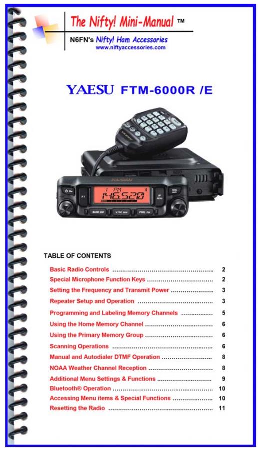 Nifty Accessories MM-FTM-6000R Nifty Accessories Reference Guides