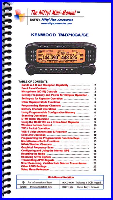 KENWOOD TM-V7AFM（追記訂正あり） Nifty Accessories MM-TMD710G Nifty Accessories Reference Guides