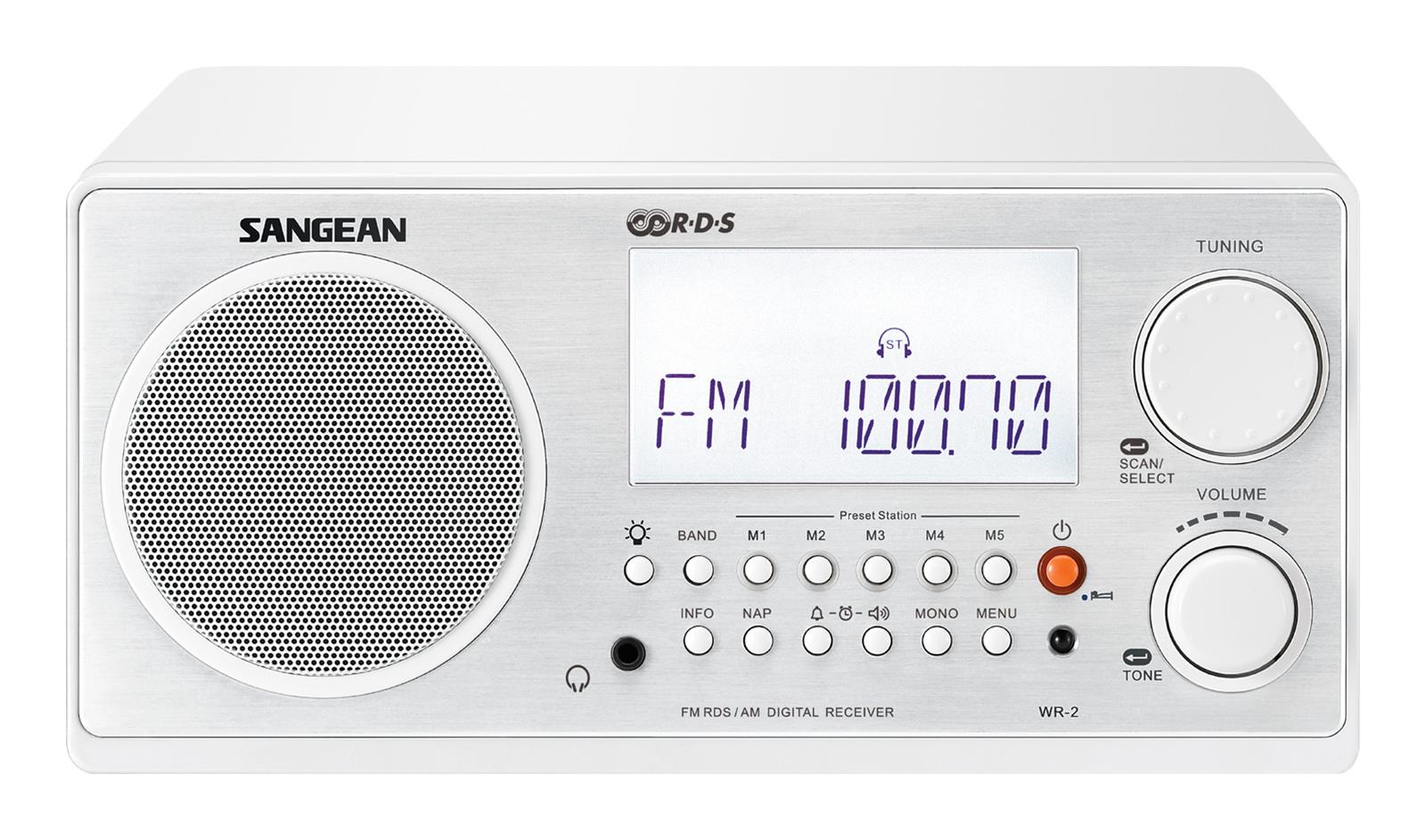 Sangean WR-2CL Digital AM/FM Clear Table-Top Radio