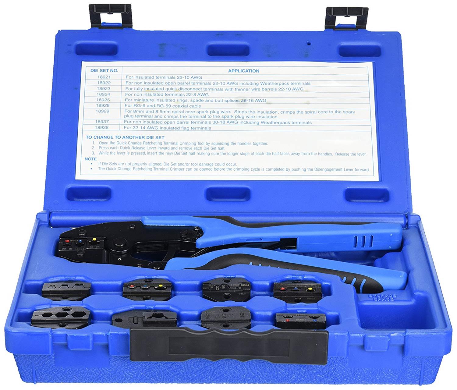 Tools Sng S&G Tool 18980 S&G Tool Aid 9-Die Quick-Change Ratcheting Crimping Kits ...