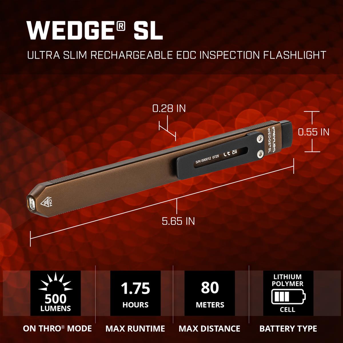 streamlight edc flashlight Wedge performance EDC light designed for clean pocket carry Everyday Carry Flashlight