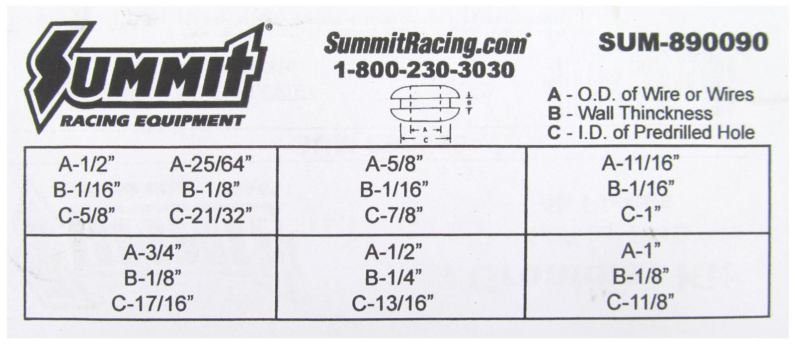 Summit Racing SUM-890090 Grommet Assortment Kits | DX Engineering
