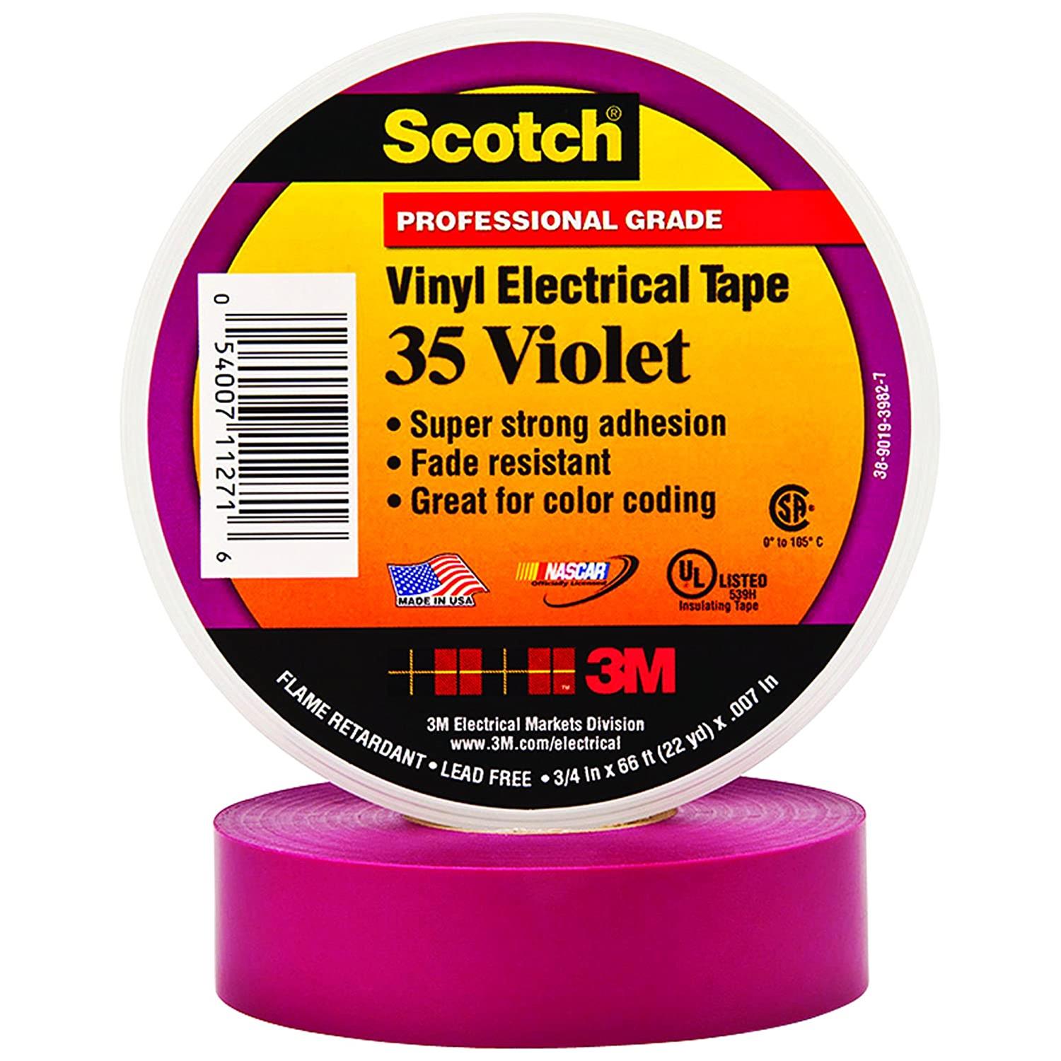 3M 35-3/4X66FT-VL 3M Products Scotch Multi-Colored Premium Vinyl Electrical  Tape