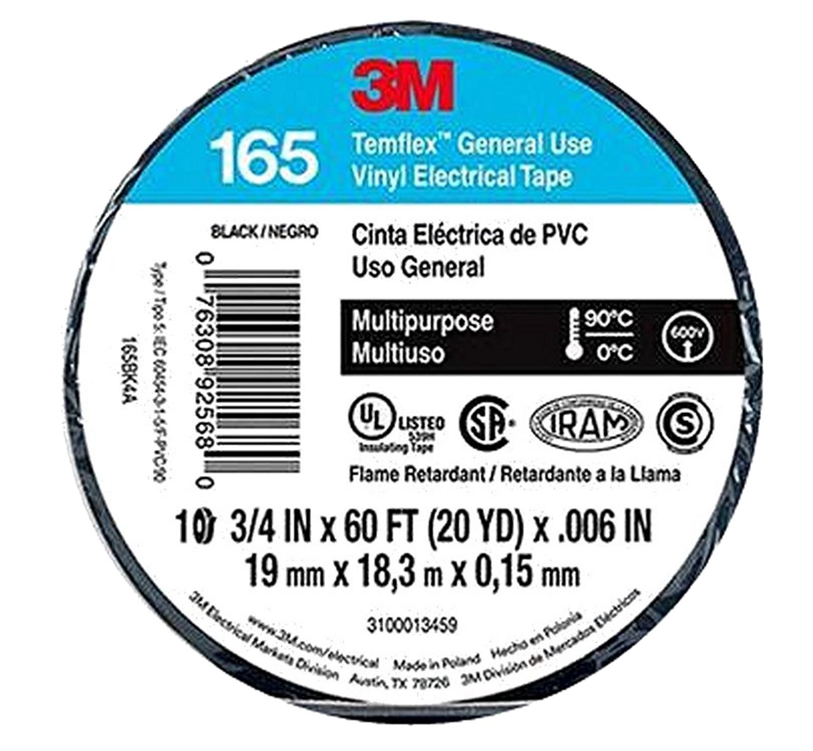 3M 7100169254 3M Products Temflex Vinyl Electrical Tape 165 | DX