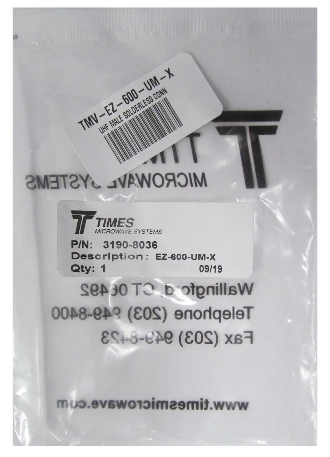 Times Microwave Systems® EZ-600-UM-X Times Microwave Systems