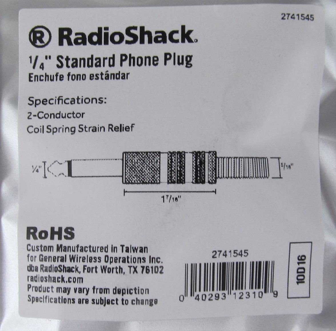 ぷむ Summit Racing Clearance 2741545 Standard 1/4 inch Mono Phone