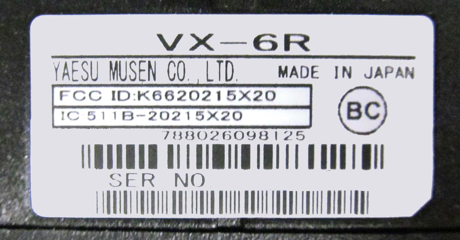 fuku　STANDARD VX-6 Yaesu VX-6R Yaesu VX-6R 2m/220/70cm FM Heavy-Duty Tri-Band Ultra