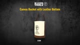 Canvas Bucket With Leather Bottom-5104